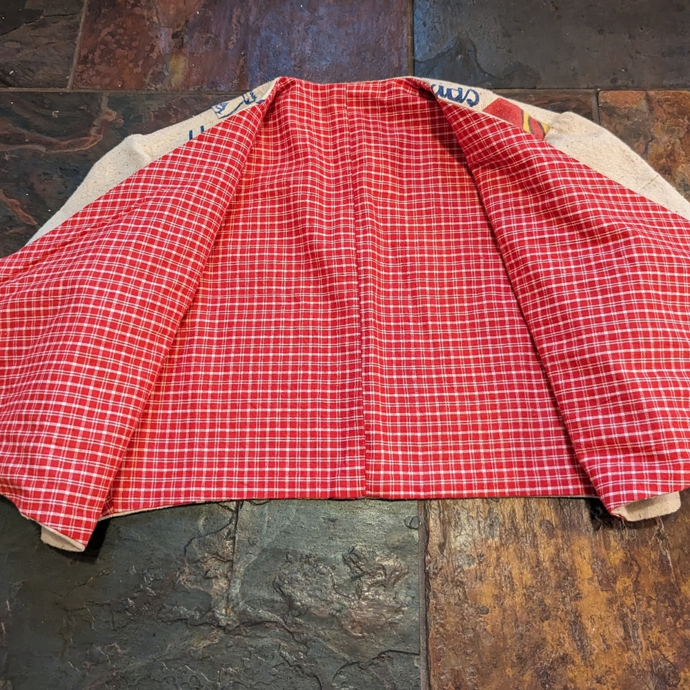 Vintage Feedsack Cropped Tie-Front Top S - image 8